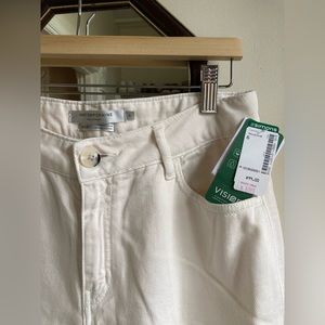 NWT warm white wide leg mid rise pants 6